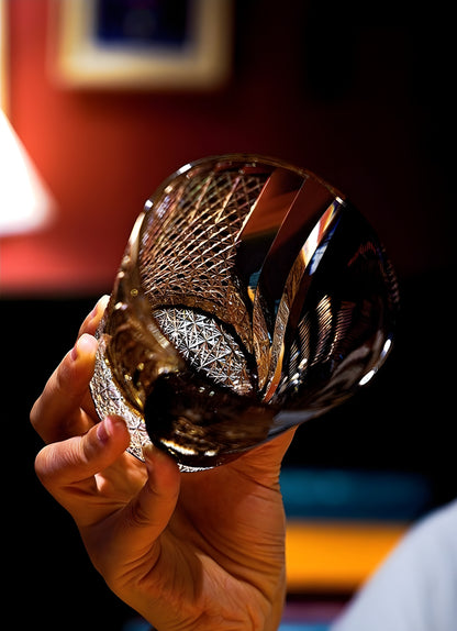 Bicchiere Edo Kiriko – ‘Tigre Nera’ – Scatola in Legno