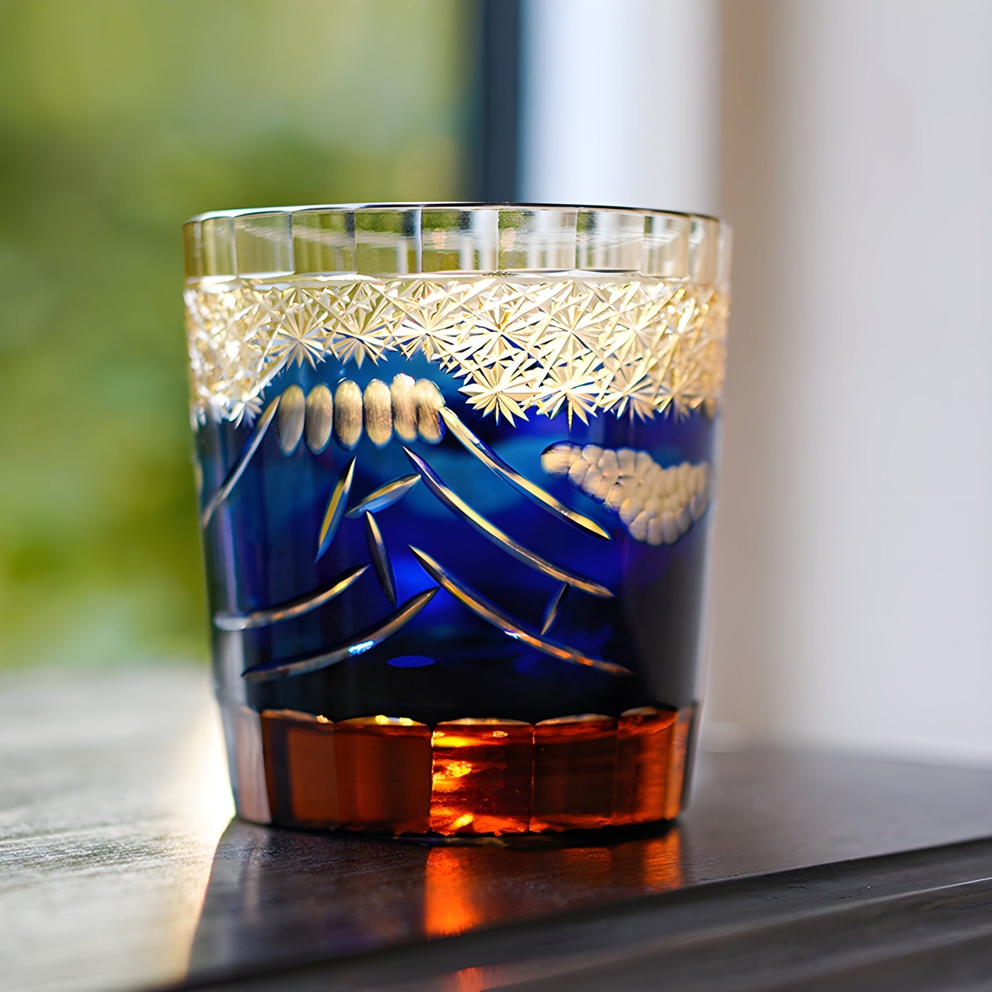 Bicchiere Edo Kiriko – ‘Monte Fuji’ – Scatola in legno GuerraHome