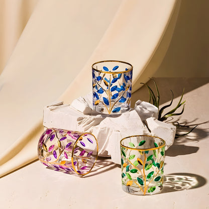 Bicchiere in Cristallo ‘Foglie Viola’ – Collezione Murano | Design Ispirato a Zecchin GuerraHome