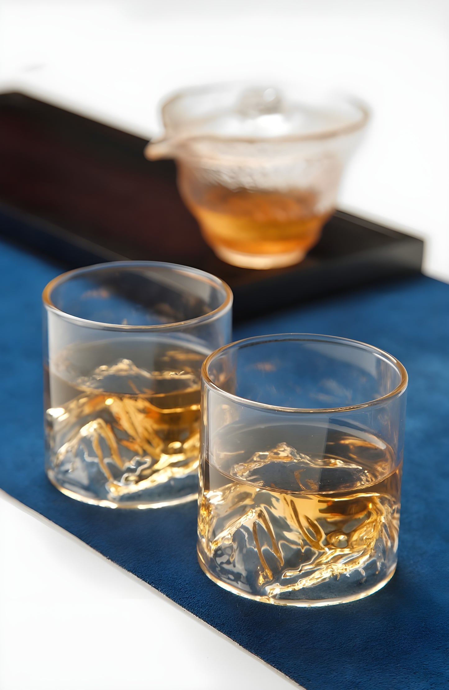 Bicchiere da Whisky – 'Monte Fuji' - Scatola in legno