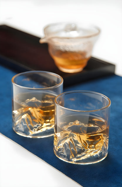 Bicchiere da Whisky – 'Monte Fuji' - Scatola in legno