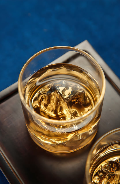 Bicchiere da Whisky – 'Monte Fuji' - Scatola in legno