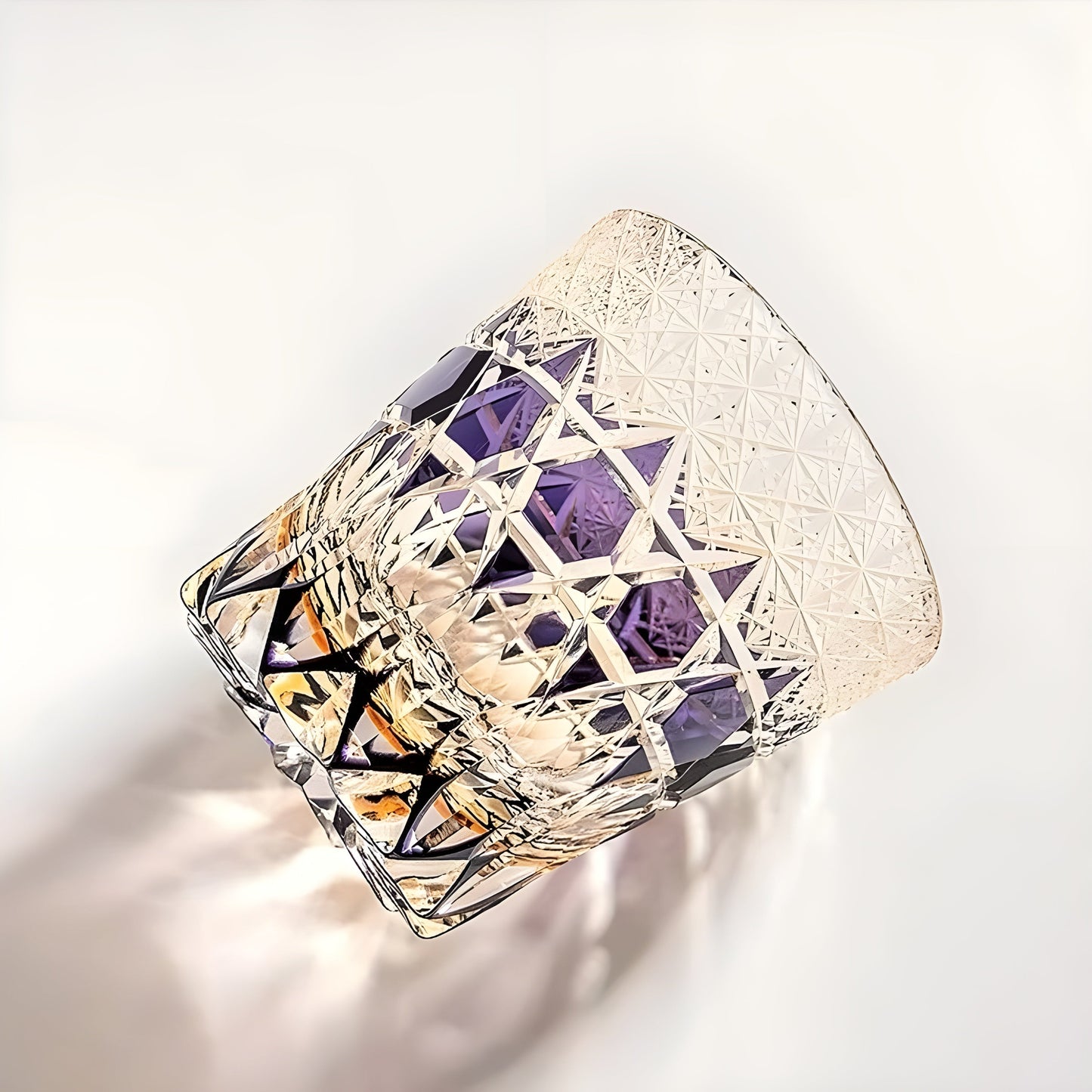 Bicchiere Edo Kiriko – ‘Fluorite Viola’ – Scatola in legno GuerraHome