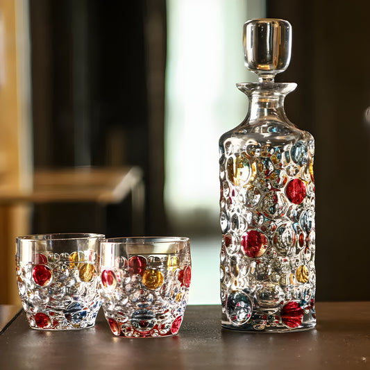 Set di Bicchieri e Decanter in Cristallo Bohemia – Modello “Lisbona Mosaico'