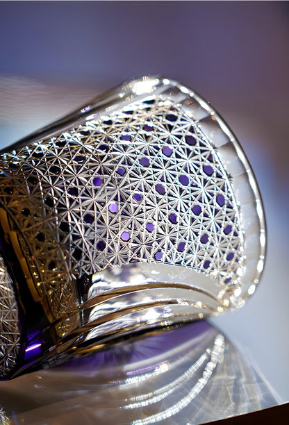 Bicchiere Edo Kiriko – ‘Tigre Viola’ – Scatola in Legno