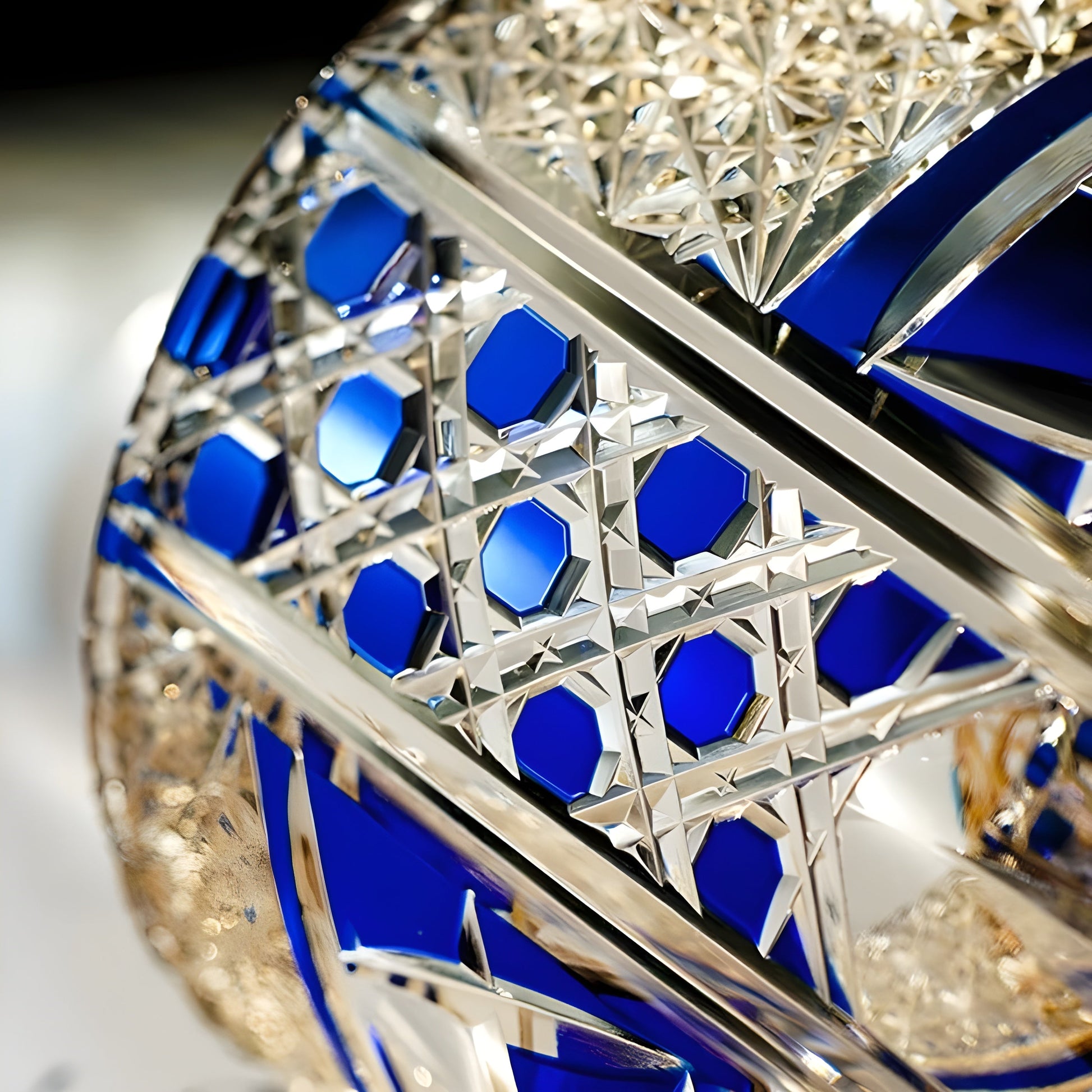 Bicchiere Edo Kiriko – “Costellazione Zaffiro” – Scatola in legno GuerraHome