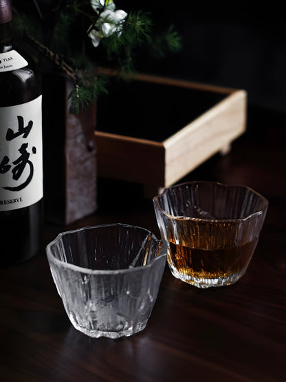 Bicchiere Whisky 'Ice Crystal' – Design Giapponese Irregolare | Con Scatola in Legno GuerraHome