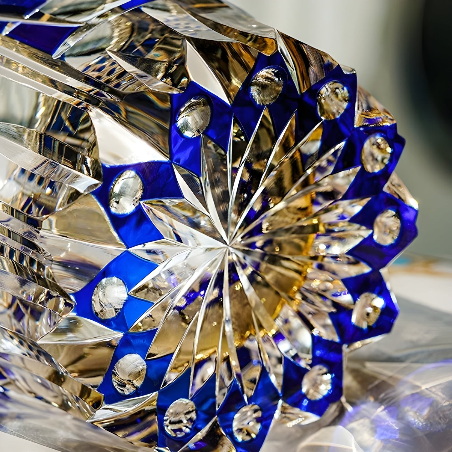 Bicchiere Edo Kiriko – “Costellazione Zaffiro” – Scatola in legno GuerraHome