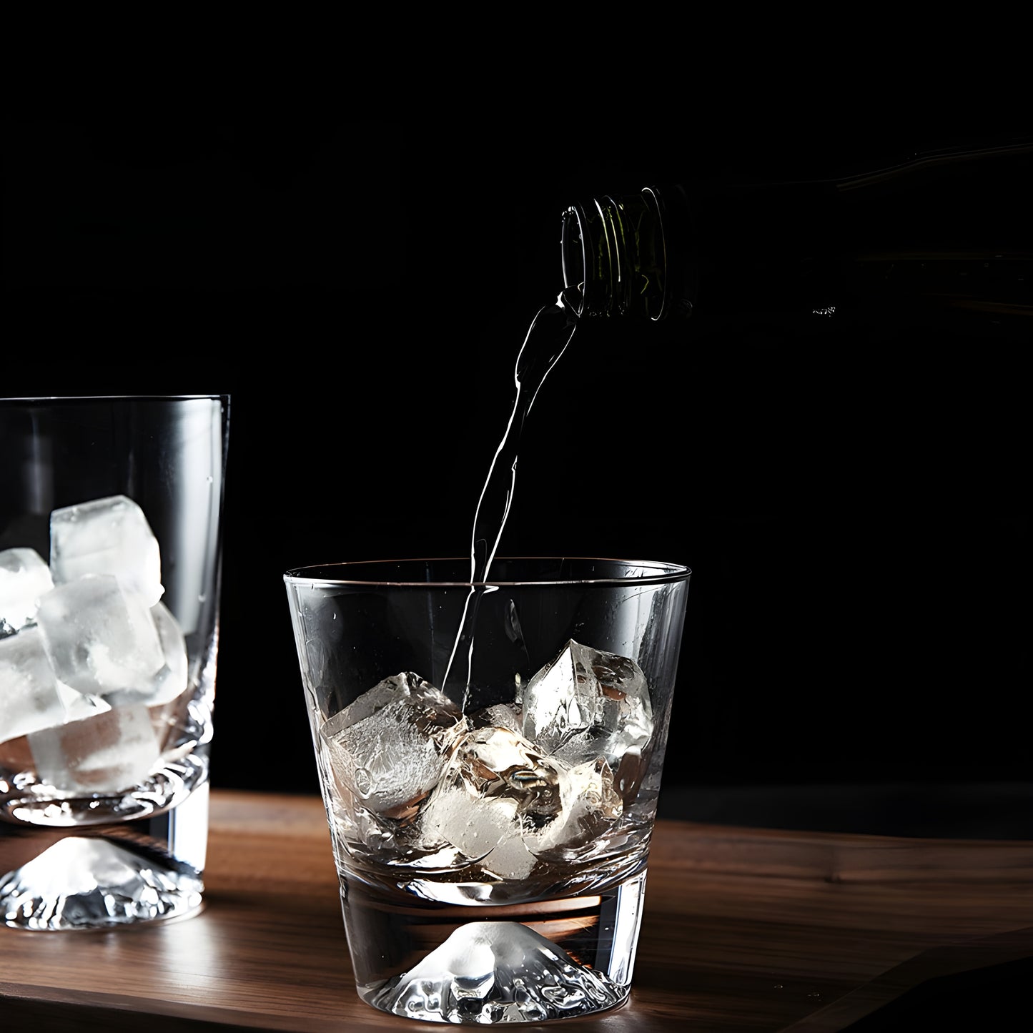 Bicchiere da Whisky in Cristallo – 'Monte Fuji' - Scatola in Legno