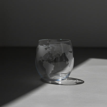 Set Di Bicchieri e Decanter - Modello "Viaggiatore" - Globo con Veliero e Mappamondo