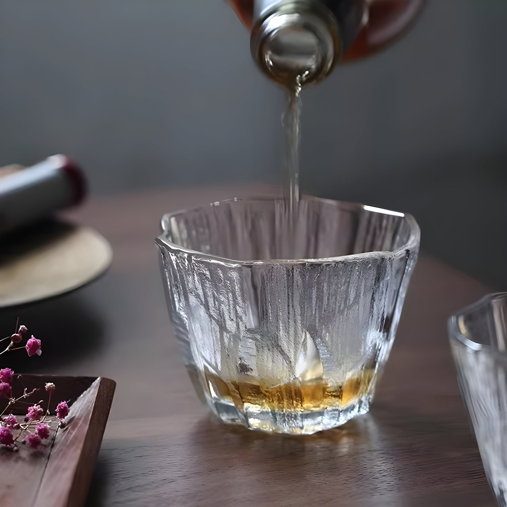 Bicchiere Whisky 'Ice Crystal' – Design Giapponese Irregolare | Con Scatola in Legno GuerraHome