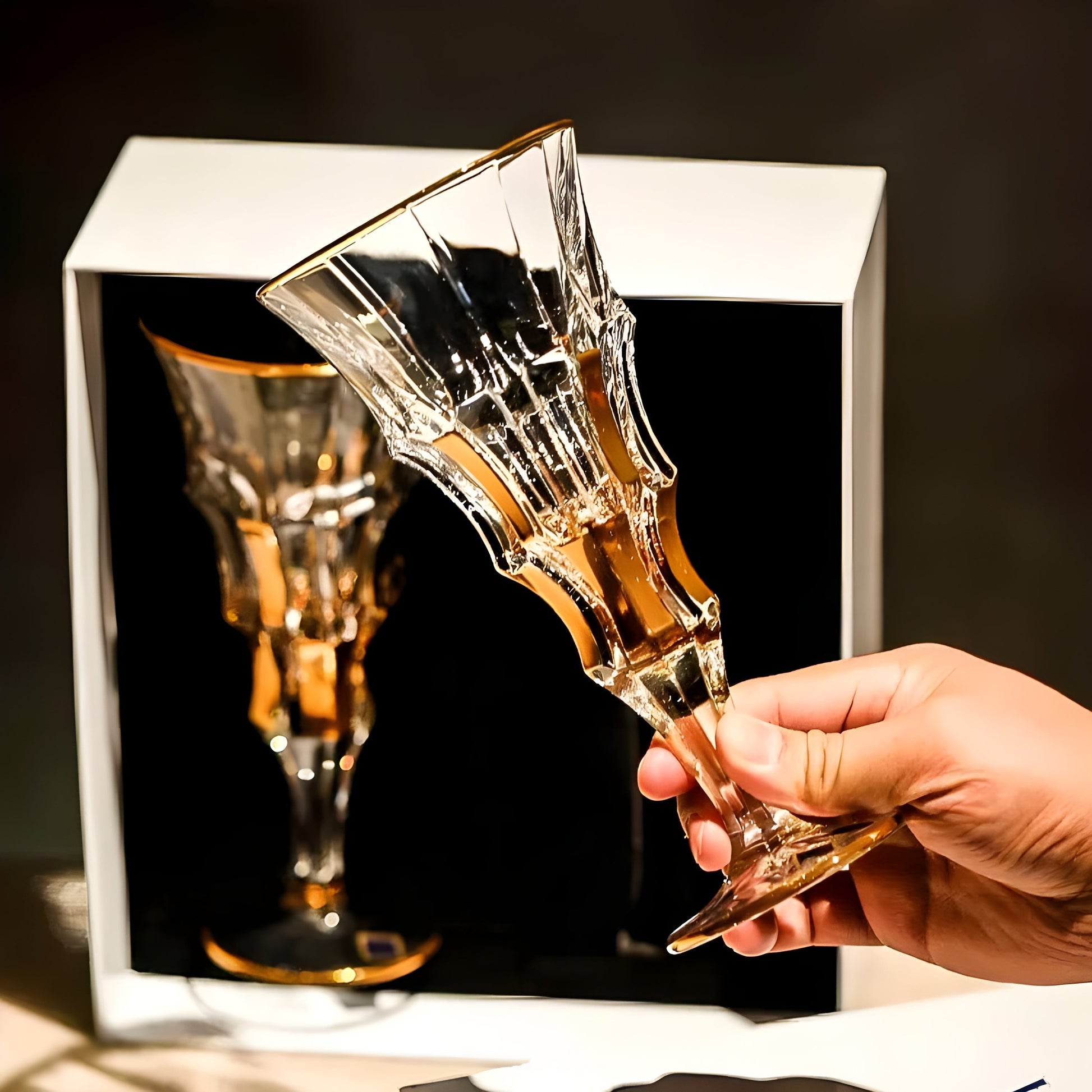 Set di Calici con Decanter 'Royal' in Cristallo Bohemia GuerraHome