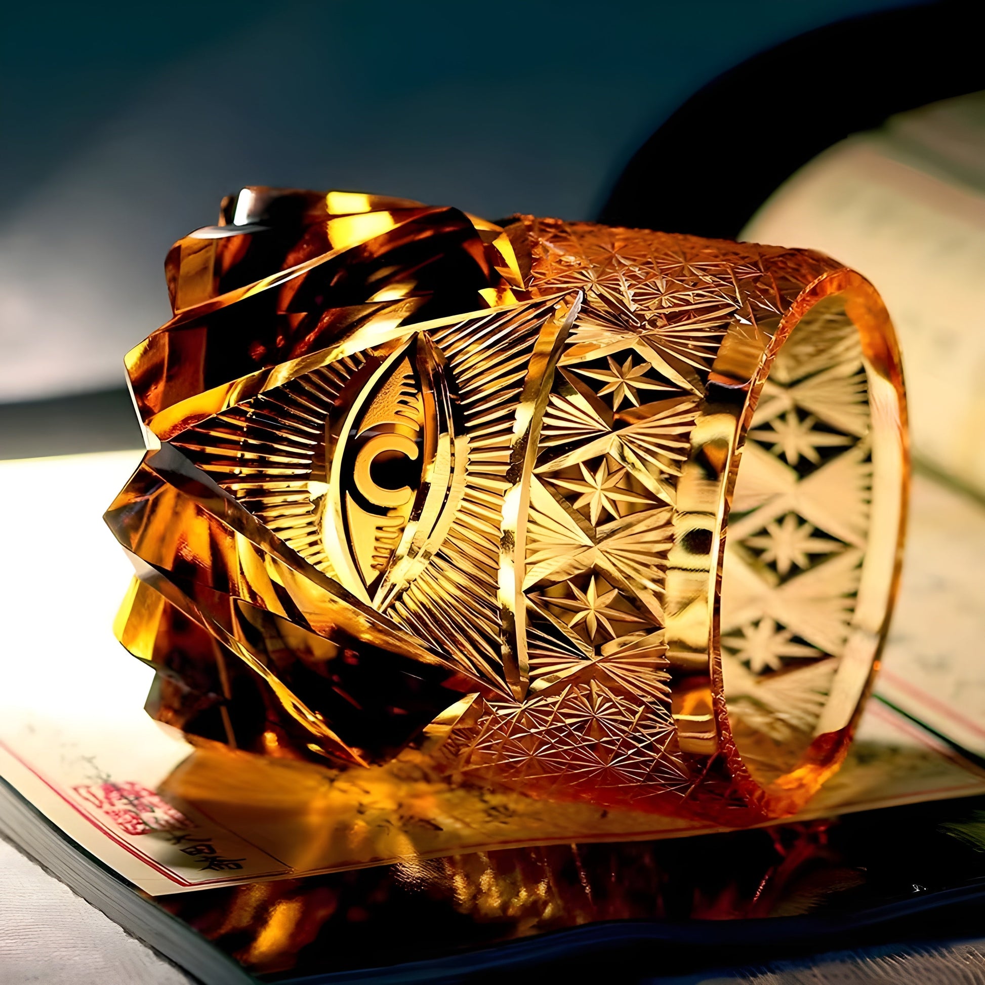 Bicchiere Edo Kiriko – Occhio Divino – Scatola in legno GuerraHome