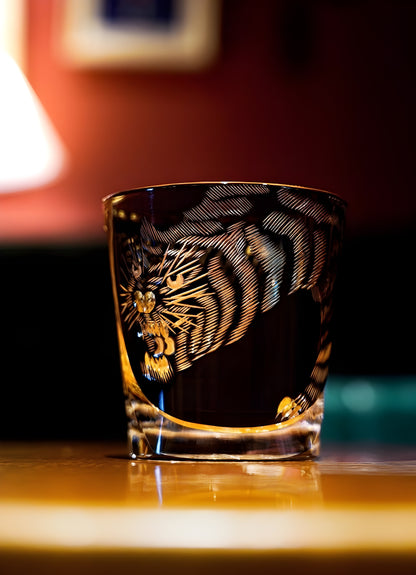 Bicchiere Edo Kiriko – ‘Tigre Nera’ – Scatola in Legno