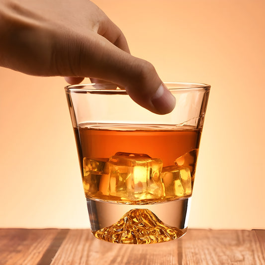 Bicchiere da Whisky in Cristallo – 'Monte Fuji Oro' - Scatola in Legno