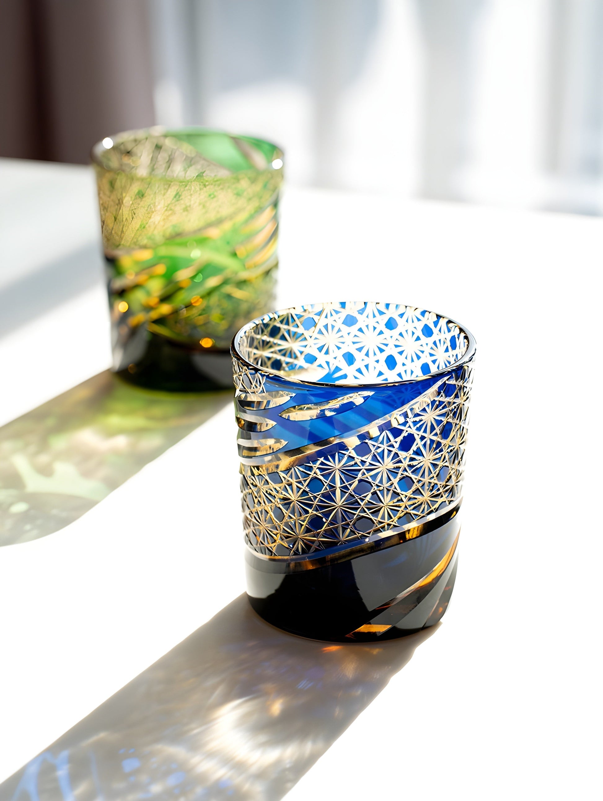 Bicchiere Edo Kiriko- 'Occhio del Drago' – Scatola in Legno GuerraHome