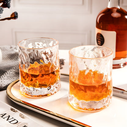 Japanese EDO First Snow Old Fashioned Glass Whiskey Cup Wood Gift Box Whisky Thick Crystal Hammer Heavy Wine Tumbler Beer Mug GuerraHome
