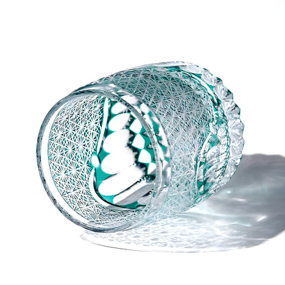 Bicchiere Edo Kiriko – ‘Onda di Fiori’ – Scatola in Legno GuerraHome