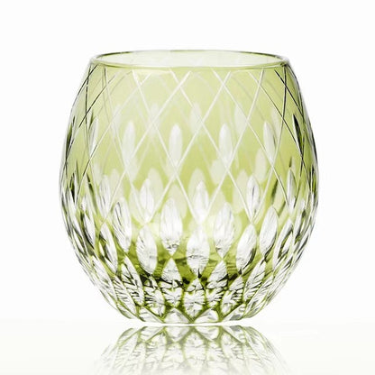 Bicchiere Edo Kiriko – Kaleidoscopio Giapponese (Colori Assortiti) – Scatola in legno GuerraHome