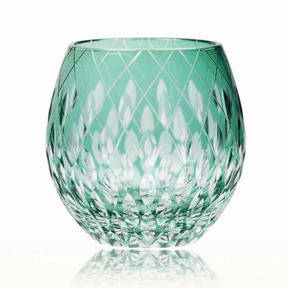 Bicchiere Edo Kiriko – Kaleidoscopio Giapponese (Colori Assortiti) – Scatola in legno GuerraHome