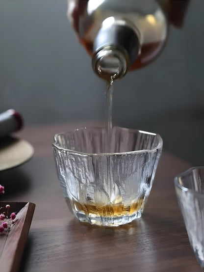 Bicchiere Whisky 'Ice Crystal' – Design Giapponese Irregolare | Con Scatola in Legno GuerraHome