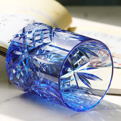 Bicchiere Edo Kiriko – Fiori Classici (Multicolor)– Scatola in legno GuerraHome