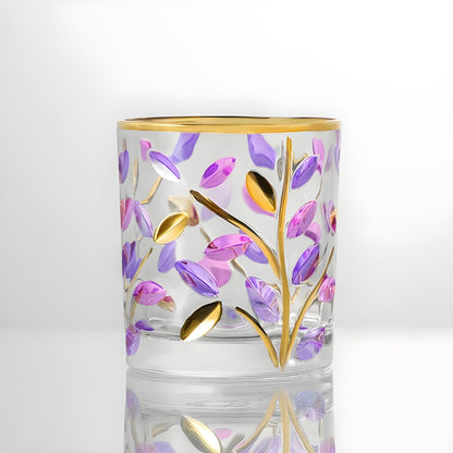 Bicchiere in Cristallo ‘Foglie Viola’ – Collezione Murano | Design Ispirato a Zecchin GuerraHome