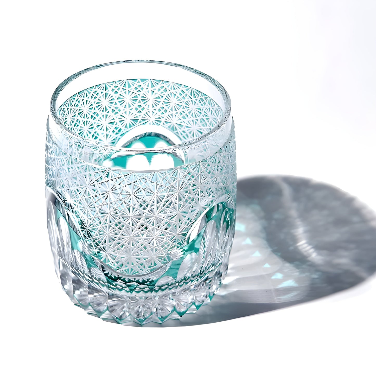 Bicchiere Edo Kiriko – ‘Onda di Fiori’ – Scatola in Legno GuerraHome