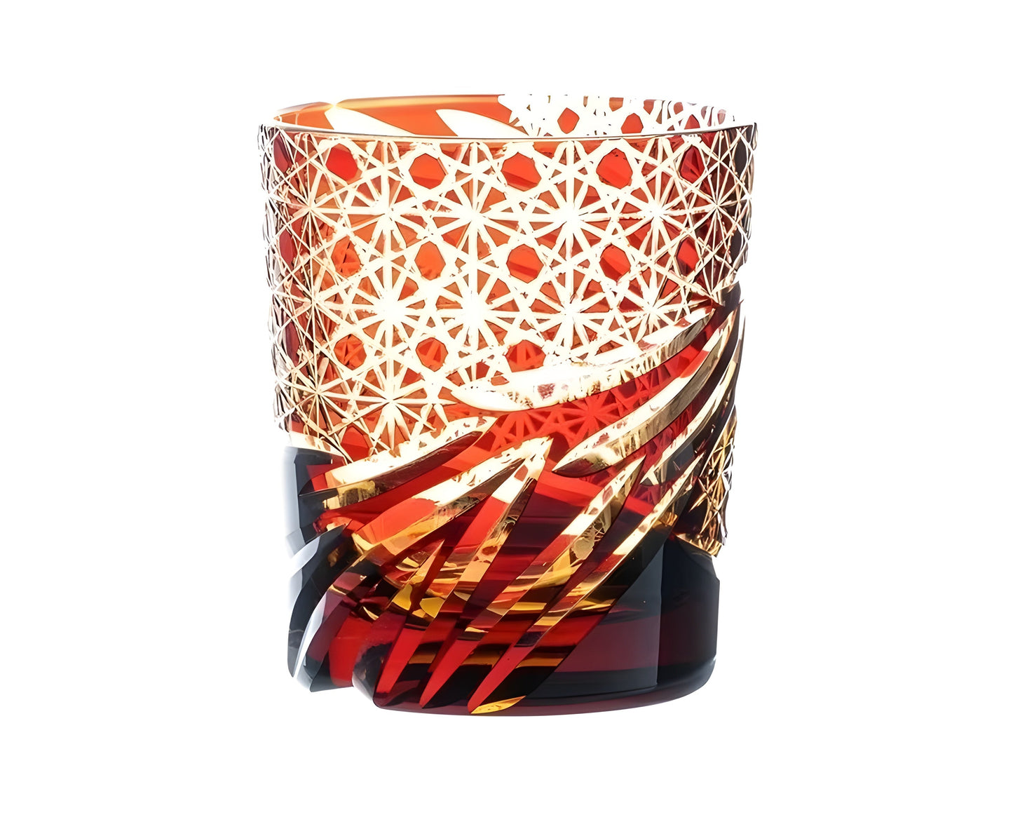 Bicchiere Edo Kiriko- 'Occhio del Drago' – Scatola in Legno GuerraHome