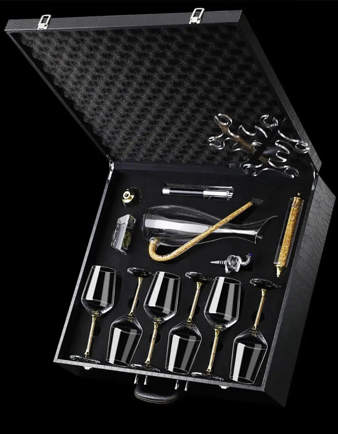 Set Di Calici con Decanter 'Elegant' Oro 24k