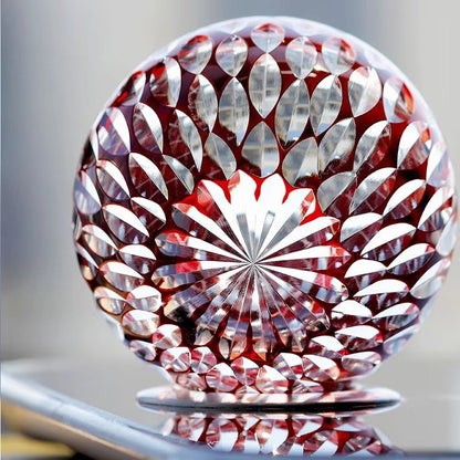 Japanese Style Edo Kiriko Crystal Wine Glass Hand Engraving Kaleidoscope Raindrop Whiskey Tumbler Collection Level Cups Gift Box GuerraHome