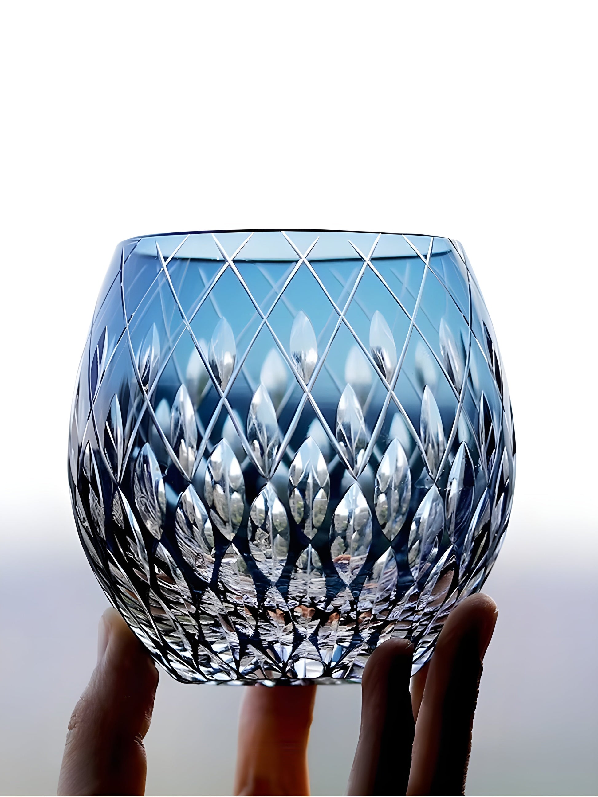 Japanese Style Edo Kiriko Crystal Wine Glass Hand Engraving Kaleidoscope Raindrop Whiskey Tumbler Collection Level Cups Gift Box GuerraHome