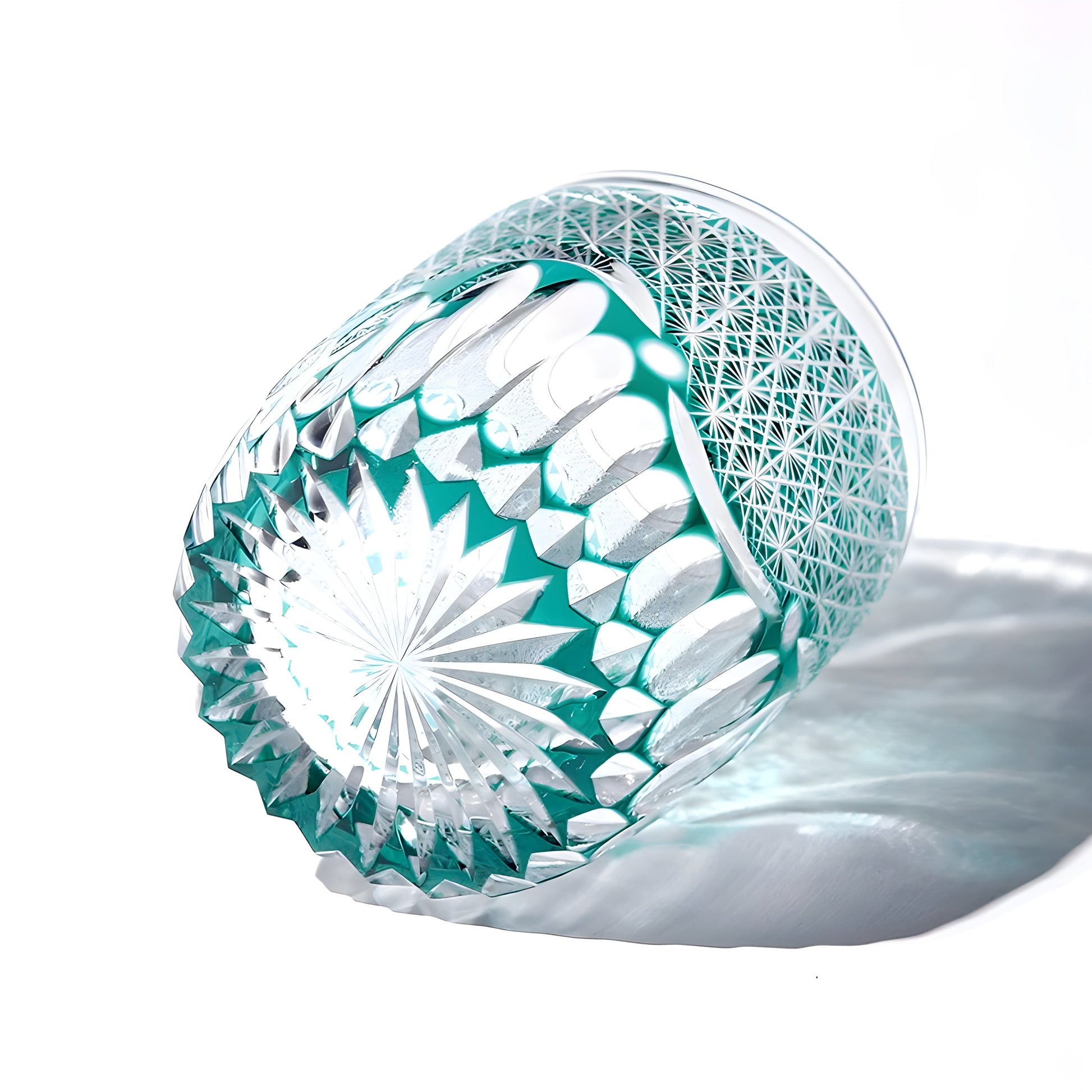 Bicchiere Edo Kiriko – ‘Onda di Fiori’ – Scatola in Legno GuerraHome