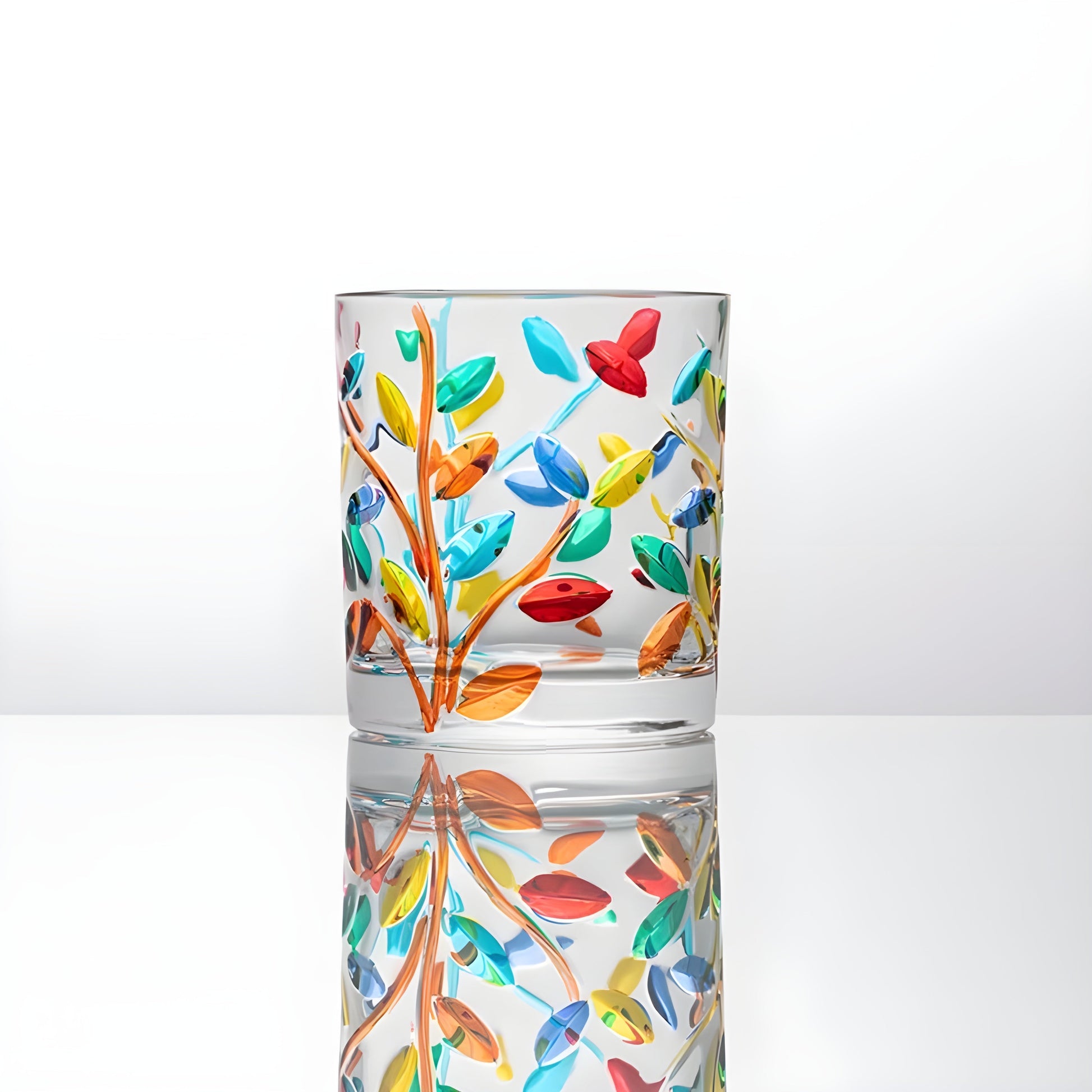 Bicchiere in Cristallo ‘Foglie Policrome’ – Collezione Murano | Design Ispirato a Zecchin GuerraHome
