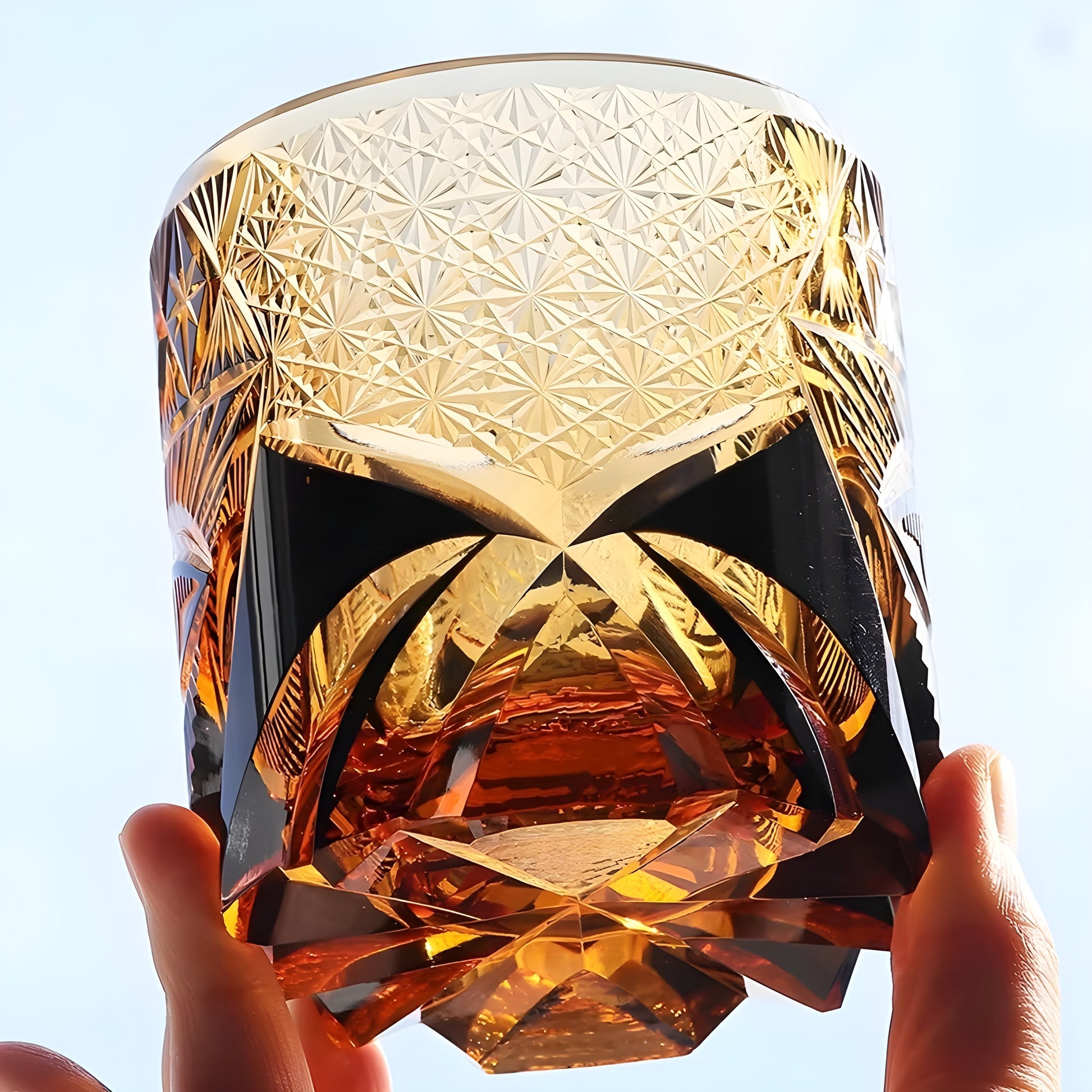 Bicchiere Edo Kiriko – Occhio Divino – Scatola in legno GuerraHome