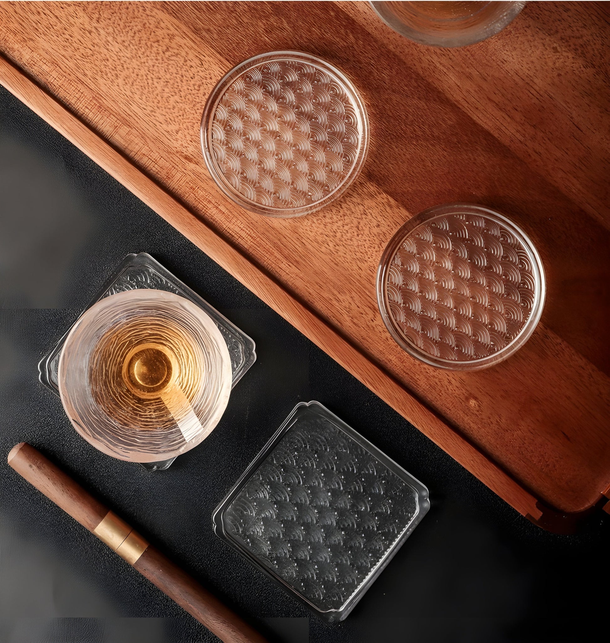 Sottobicchiere Giapponese – Rotondo Onda Marina – Vetro Resistente GuerraHome