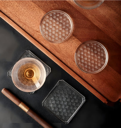 Sottobicchiere Giapponese – Rotondo Onda Marina – Vetro Resistente GuerraHome