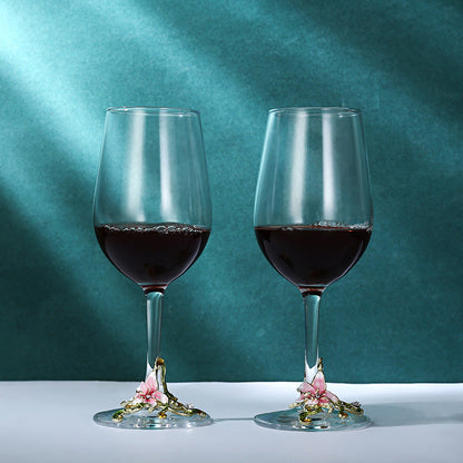 Enamel Goblet Crystal Glass Cup Home Use Set GuerraHome