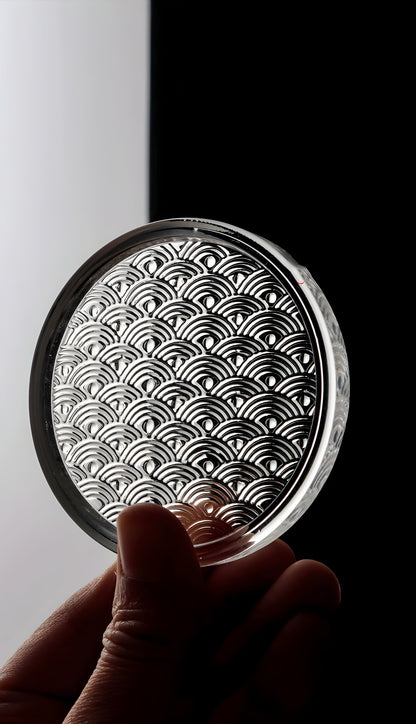 Sottobicchiere Giapponese – Rotondo Onda Marina – Vetro Resistente GuerraHome