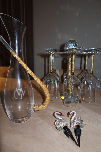 Set Di Calici con Decanter 'Elegant' Oro 24k