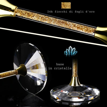 Set Di Calici con Decanter 'Elegant' Oro 24k